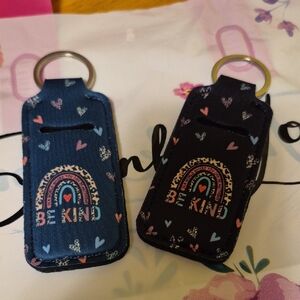 Set Of 2 Brand New Lip Balm Holder Keychains